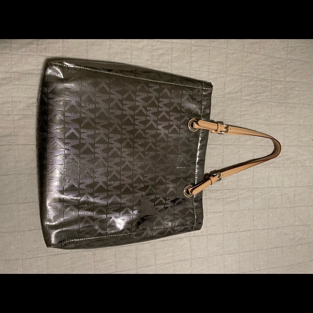 Silver Michael Kors Logo Bag